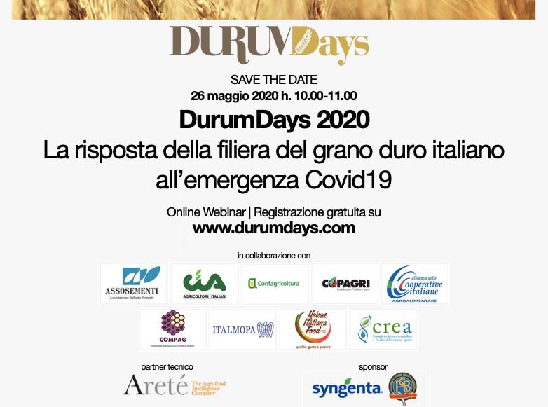 Durum Days 2020 – 26 maggio ore 10.00 (webinar)